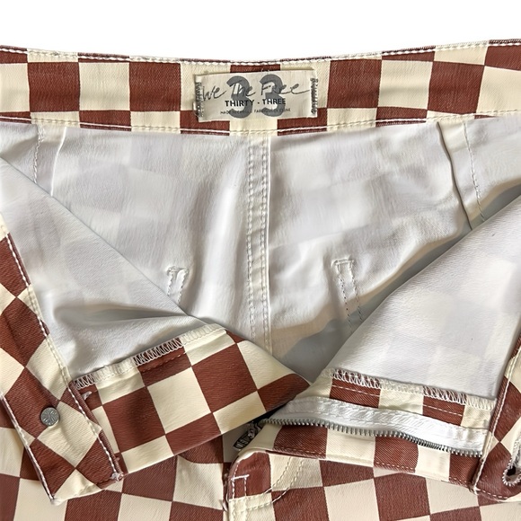We The Free by Free People Checkered Super Flare Hipster Jeans Size 33 Hippie - Picture 11 of 14